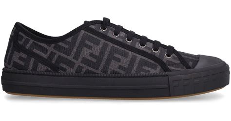 fendi sneakers men black|fendi black fabric sneakers.